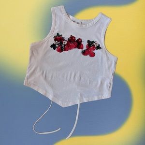 Y2K Urban Outfitters strawberry sequin top